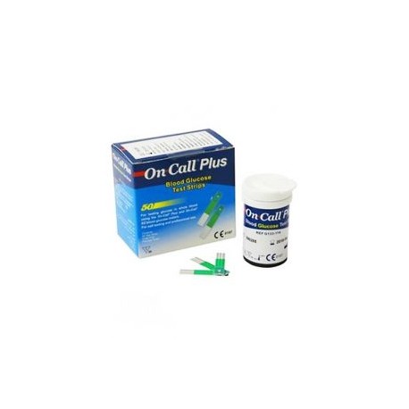 On Call Plus- Tiras reactivas para glucómetro con 50